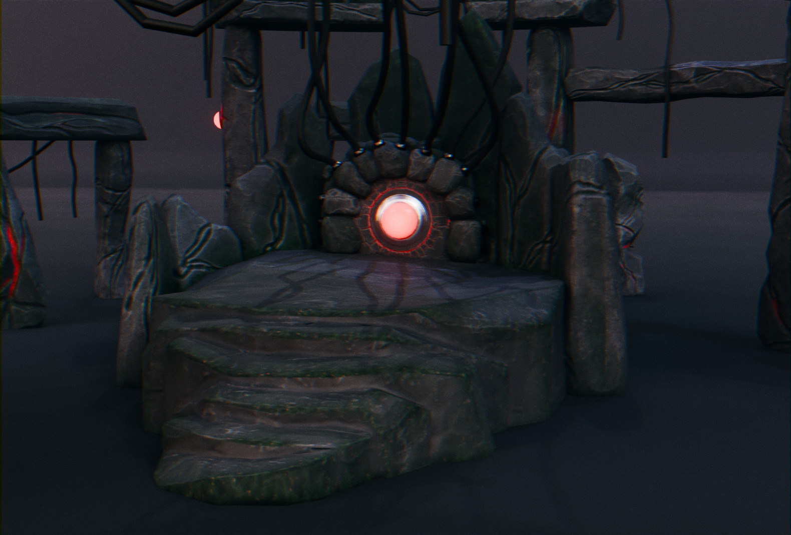 Stonehenge - Ancient Tech Portal Low-poly 3D model_9