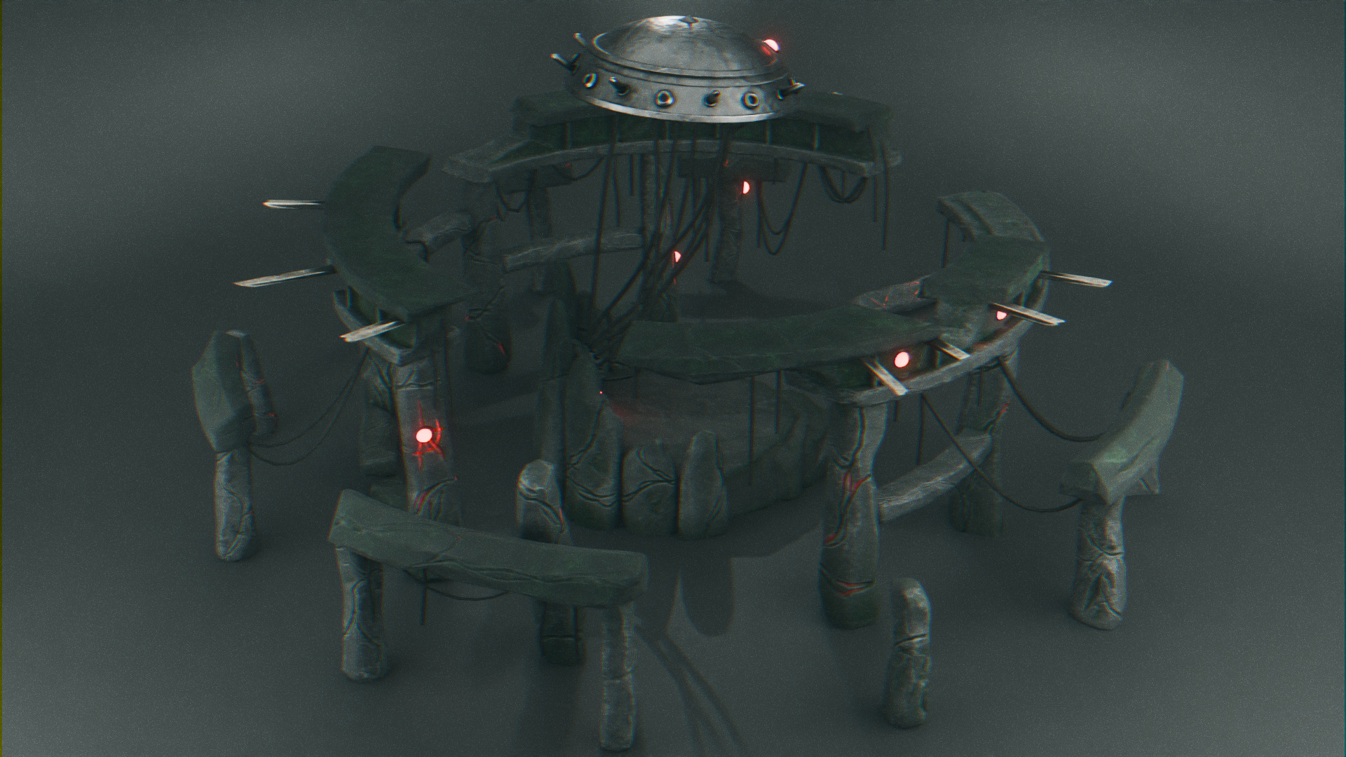 Stonehenge - Ancient Tech Portal Low-poly 3D model_14