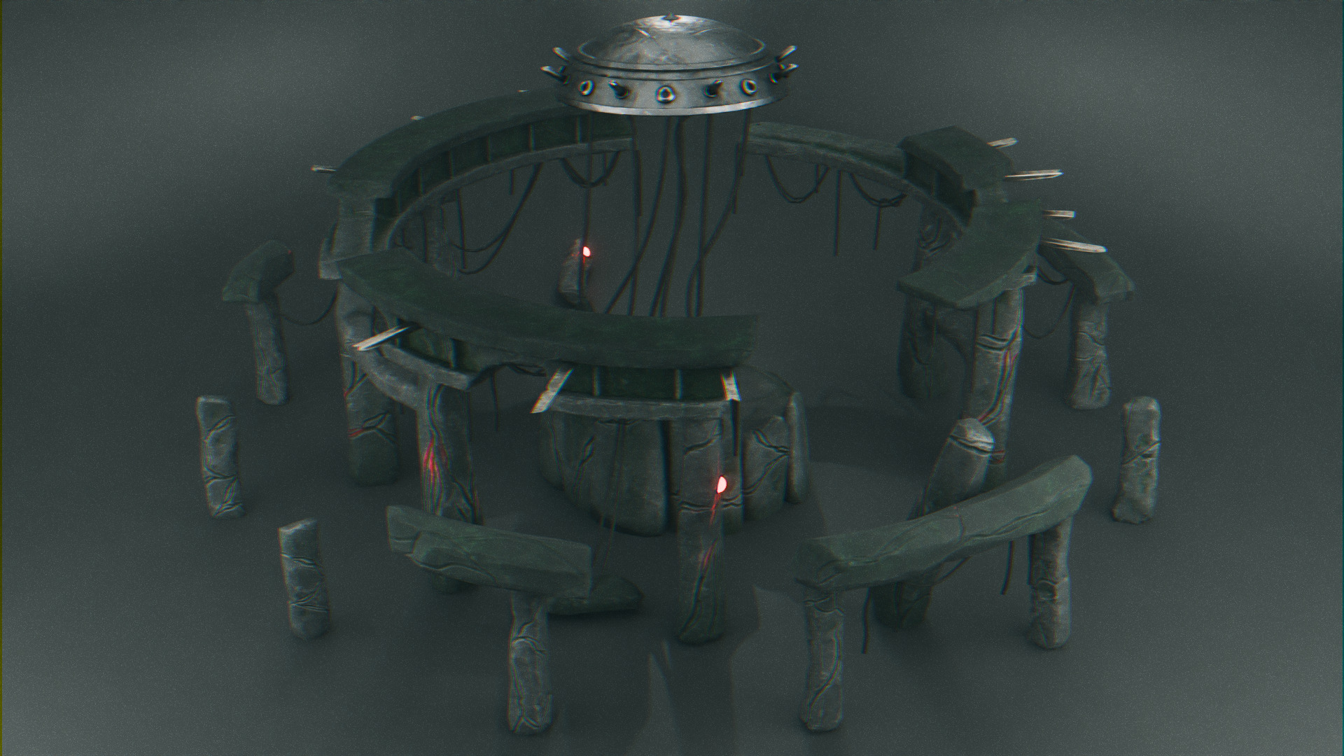 Stonehenge - Ancient Tech Portal Low-poly 3D model_15