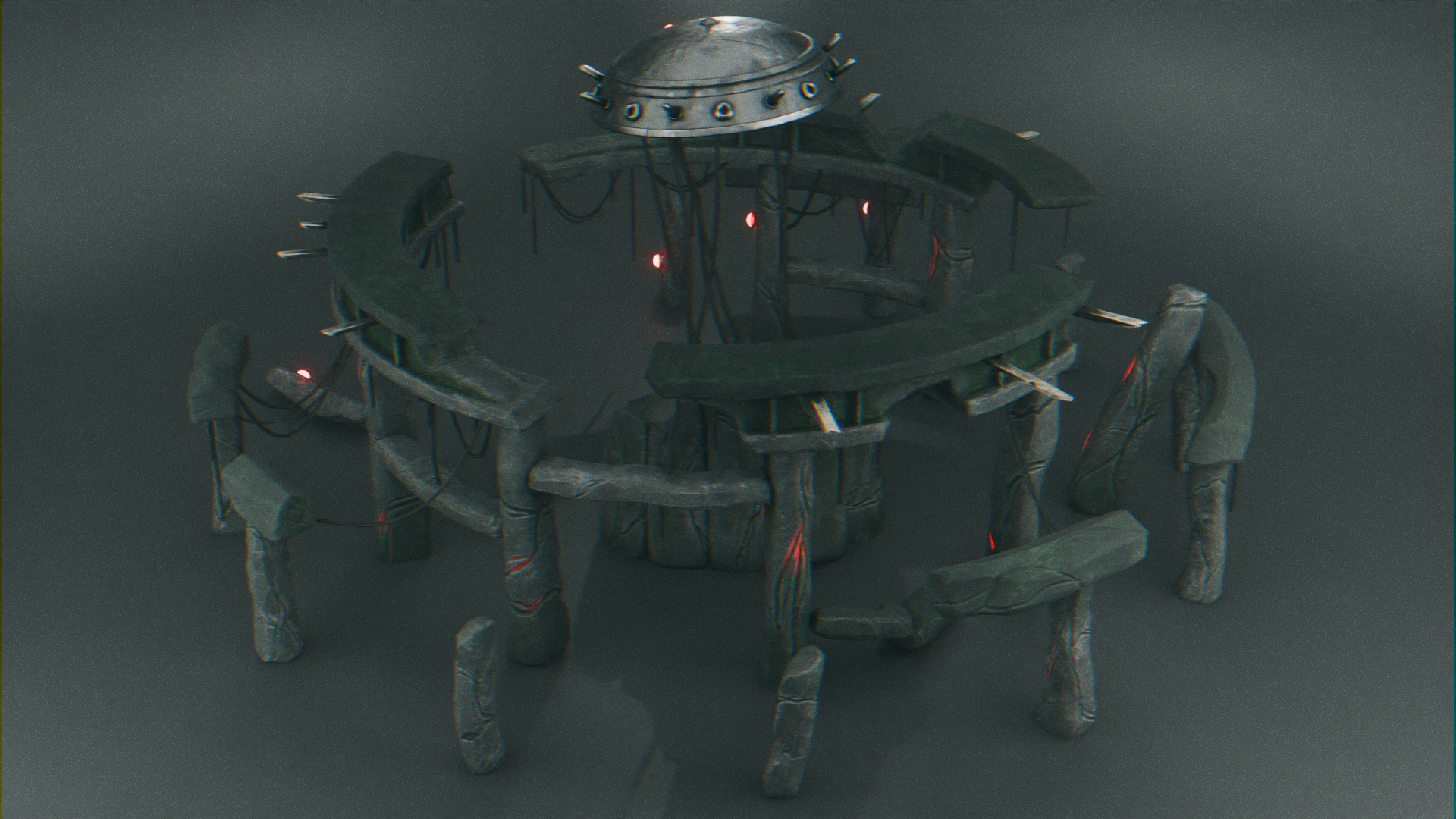 Stonehenge - Ancient Tech Portal Low-poly 3D model_12