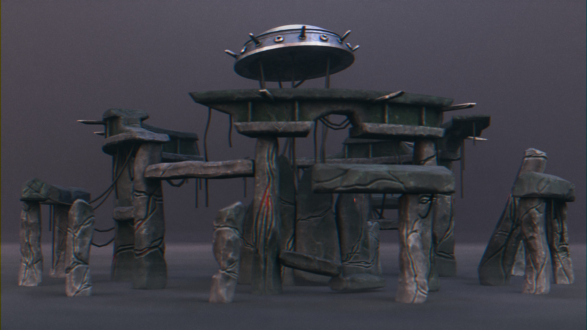 Stonehenge - Ancient Tech Portal Low-poly 3D model_6