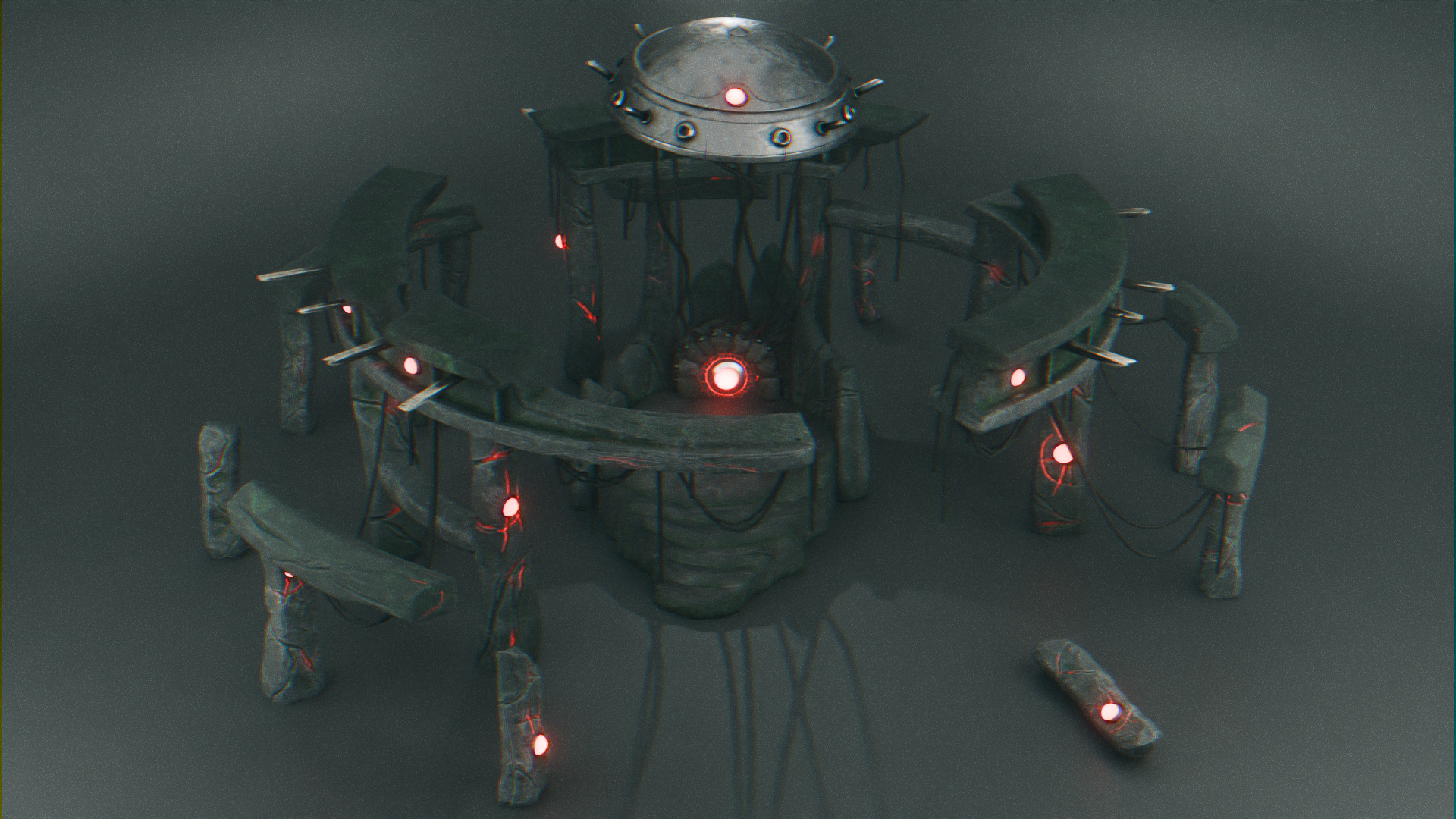 Stonehenge - Ancient Tech Portal Low-poly 3D model_16