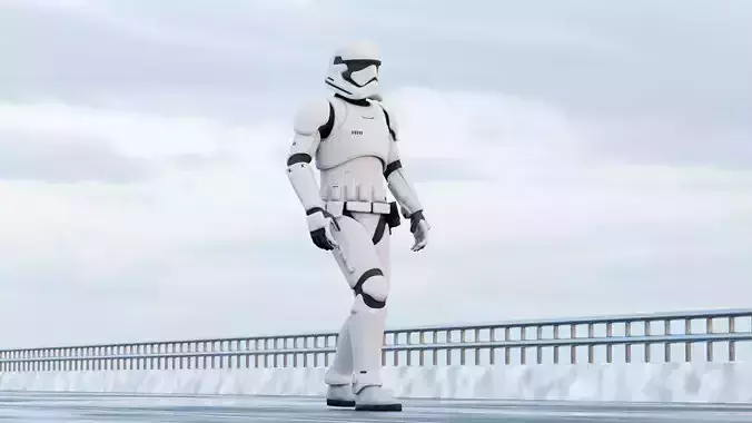 Sci-Fi Patrol Trooper 3D Model Robotic Character  3D model