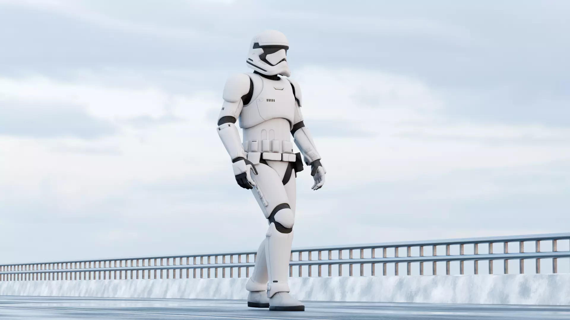 Sci-Fi Patrol Trooper 3D Model Robotic Character  3D model_0