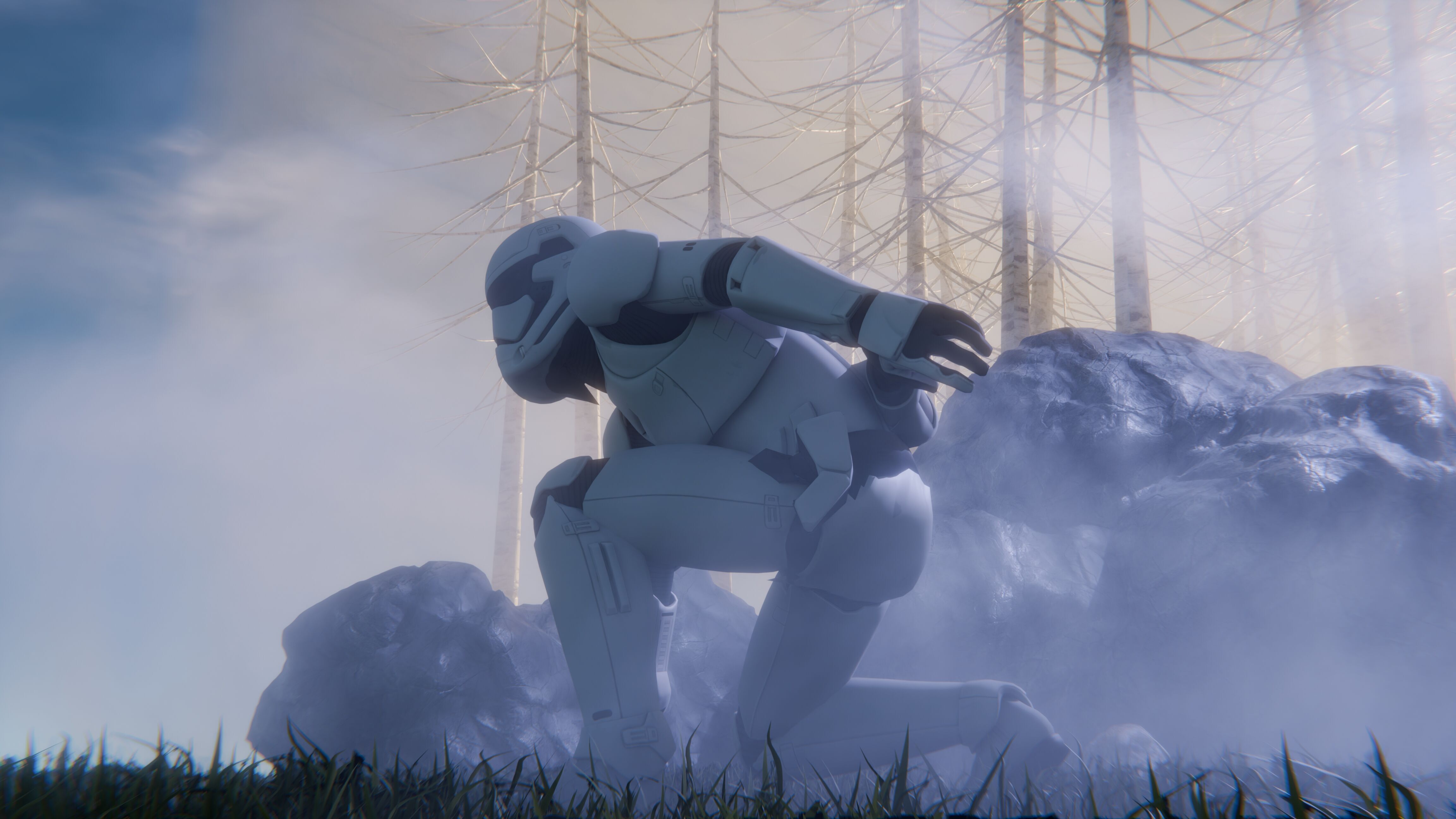 Sci-Fi Patrol Trooper 3D Model Robotic Character  3D model_1