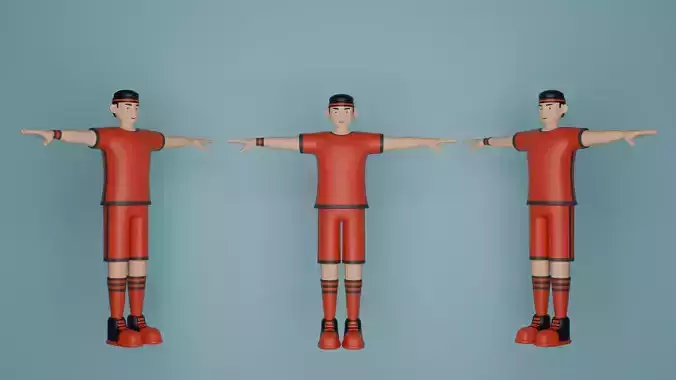 Cartoon Sporty Male Character 