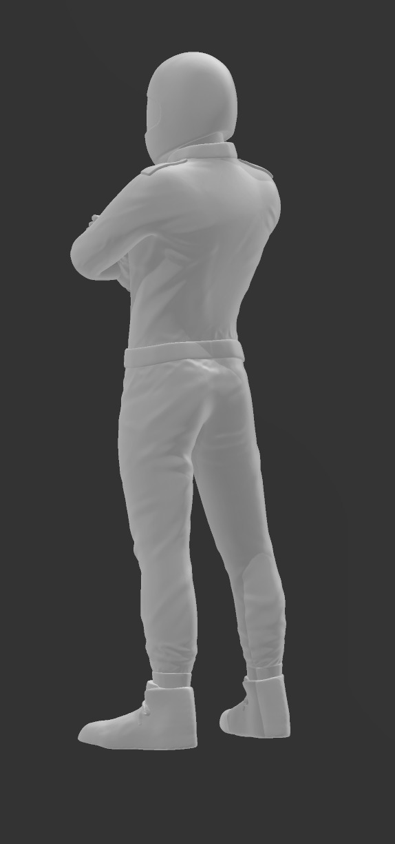 Race driver standing  3D print model_2