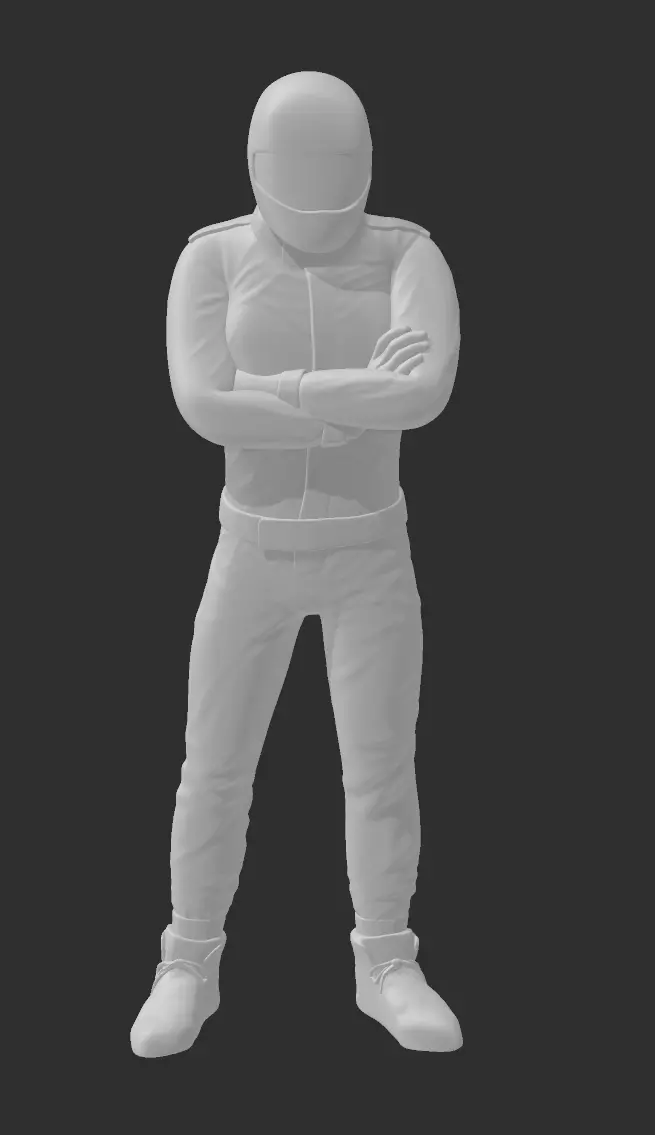 Race driver standing  3D print model_0