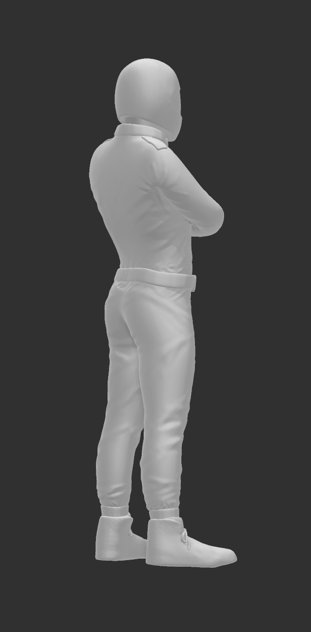 Race driver standing  3D print model_4