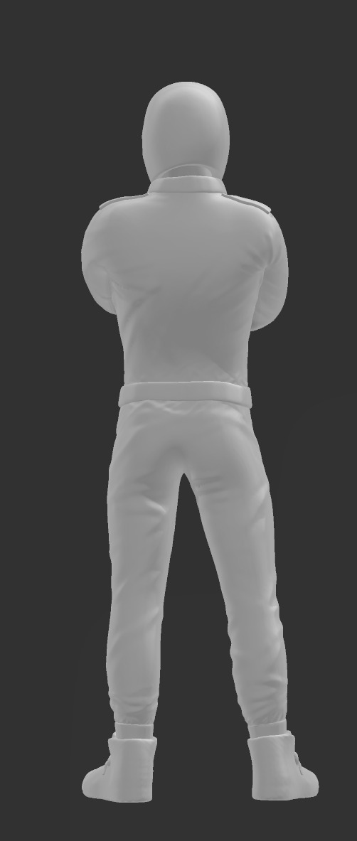 Race driver standing  3D print model_3