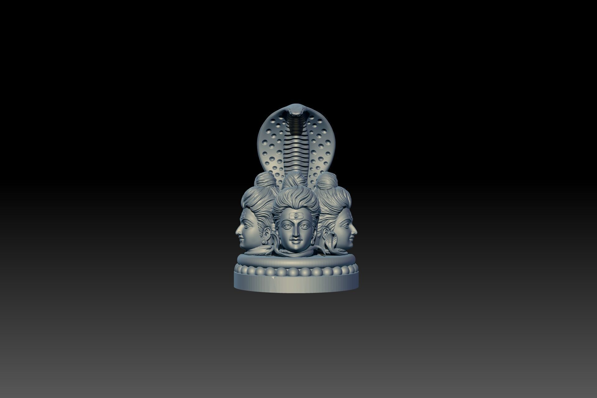 Lord Shiva Face Car Decoration 3D print model_4