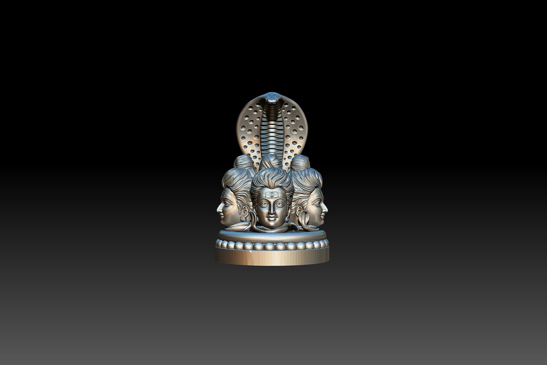 Lord Shiva Face Car Decoration 3D print model_5