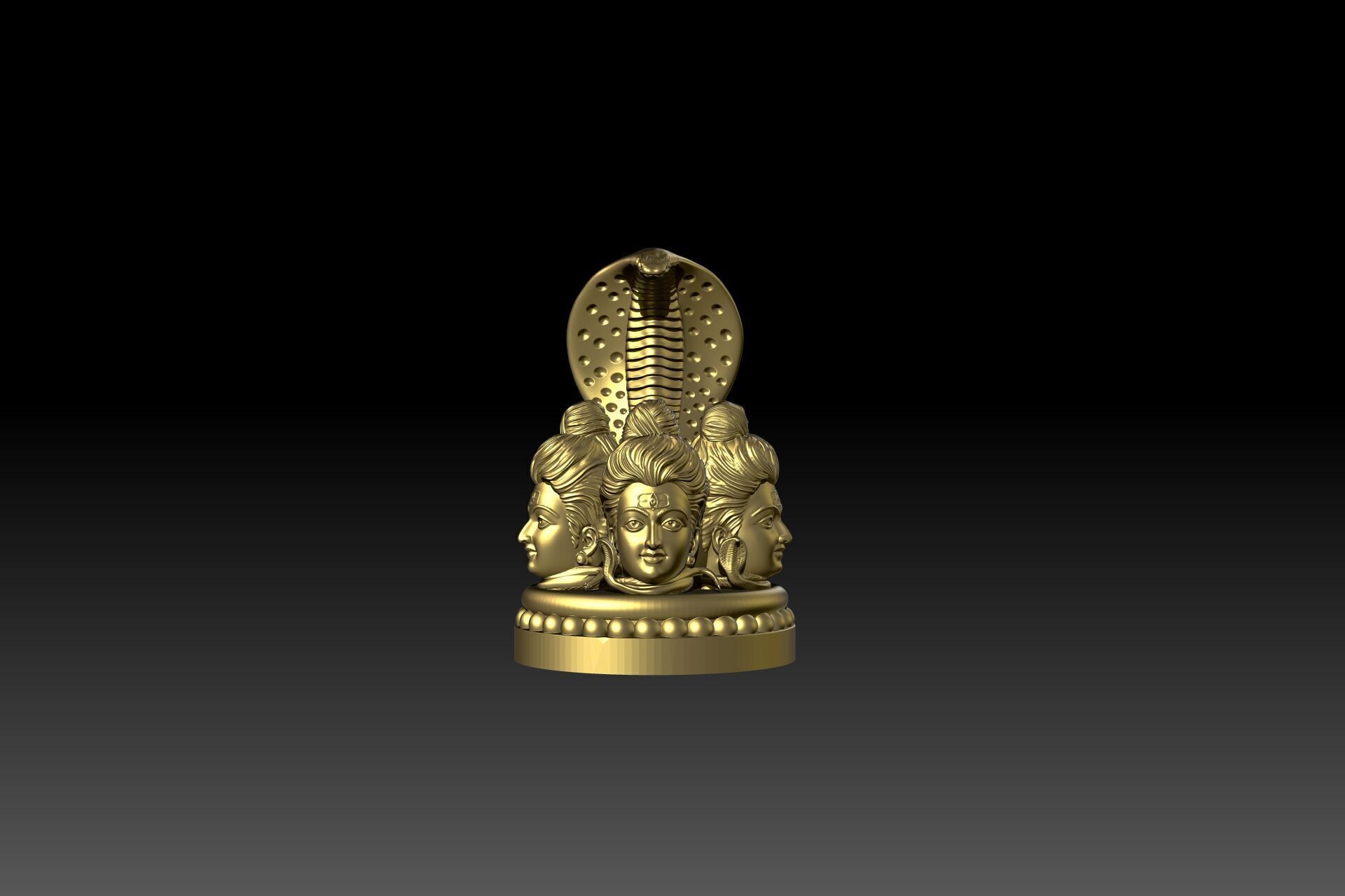 Lord Shiva Face Car Decoration 3D print model_1