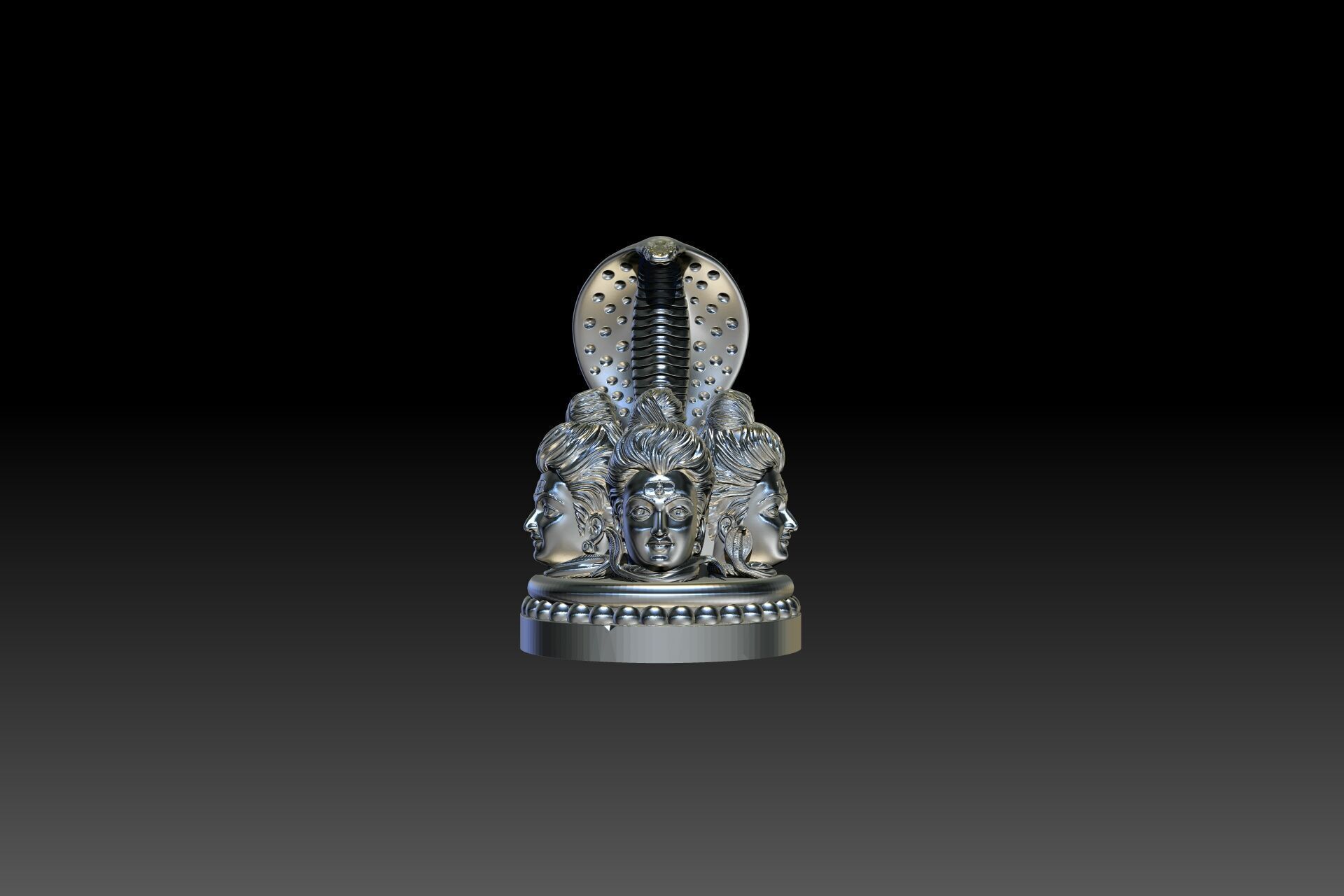Lord Shiva Face Car Decoration 3D print model_3