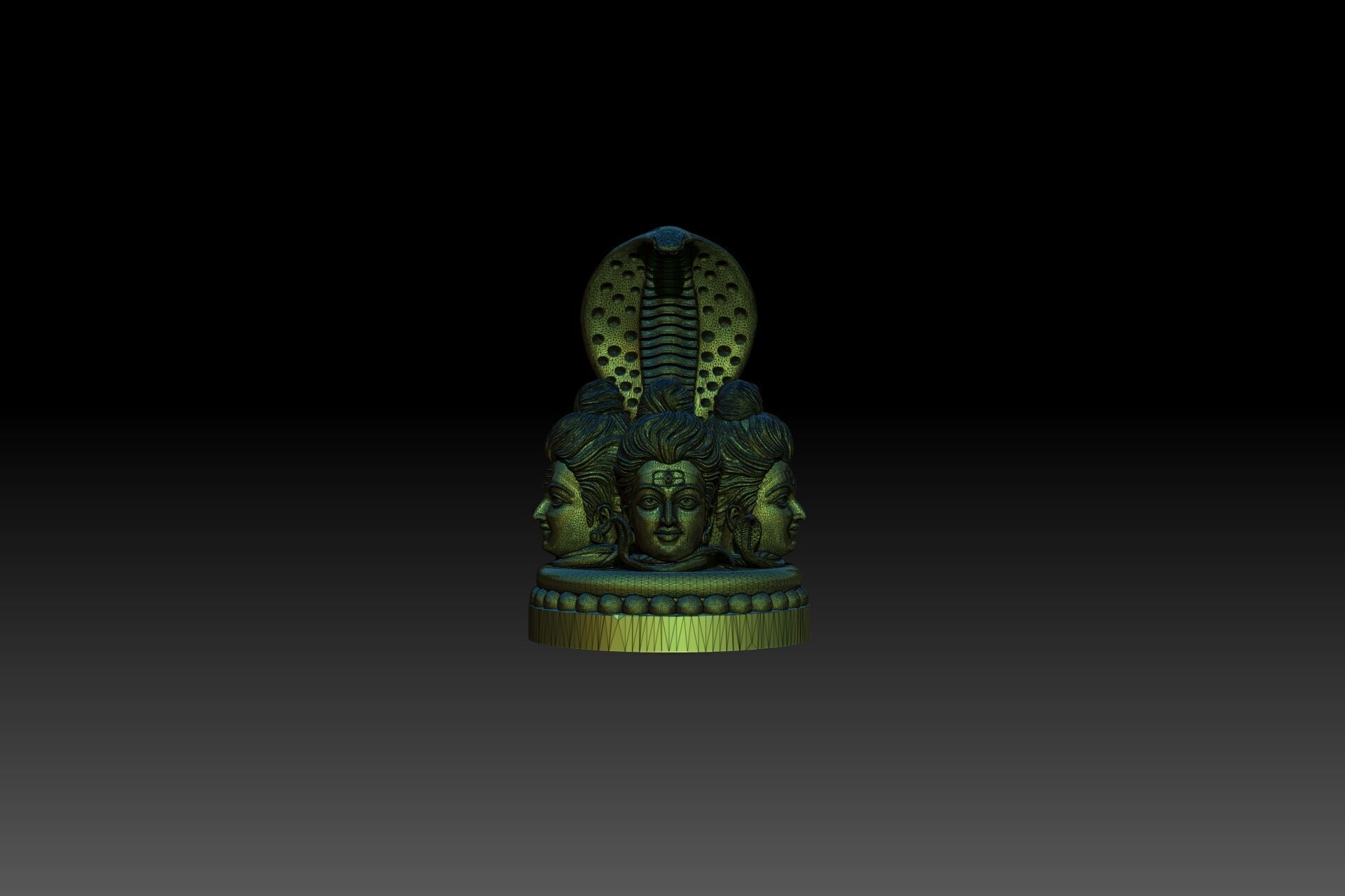 Lord Shiva Face Car Decoration 3D print model_6