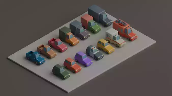 Low Poly Vehicle Pack  - City Emergency and Utility Vehicles