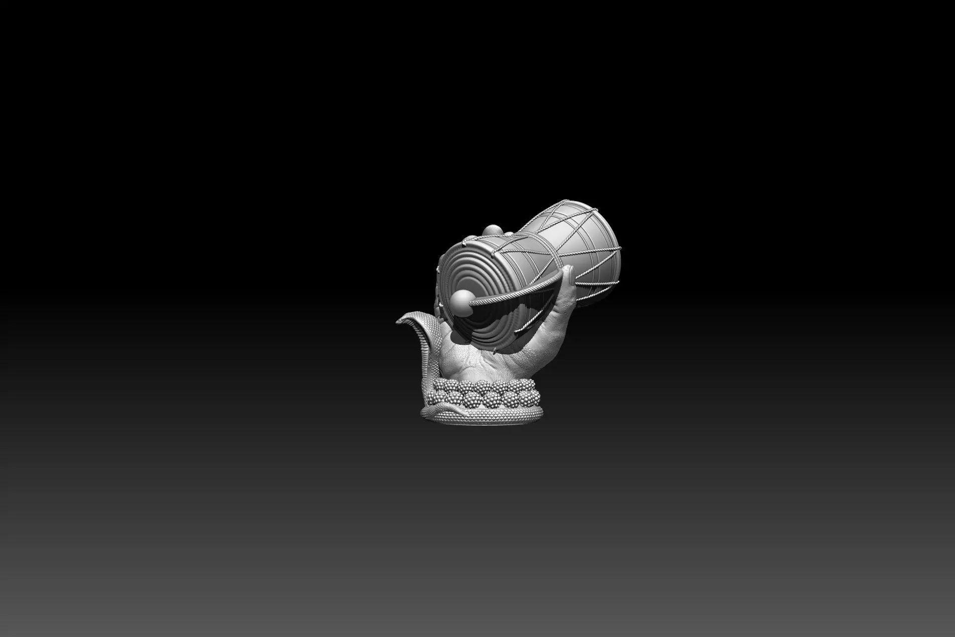 Lord Shiva Damru Hand Car Charm 3D print model