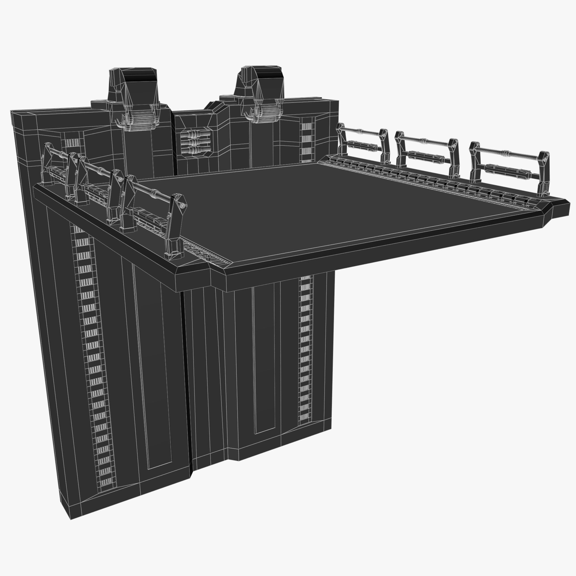Sci fi elevator Low-poly 3D model_5