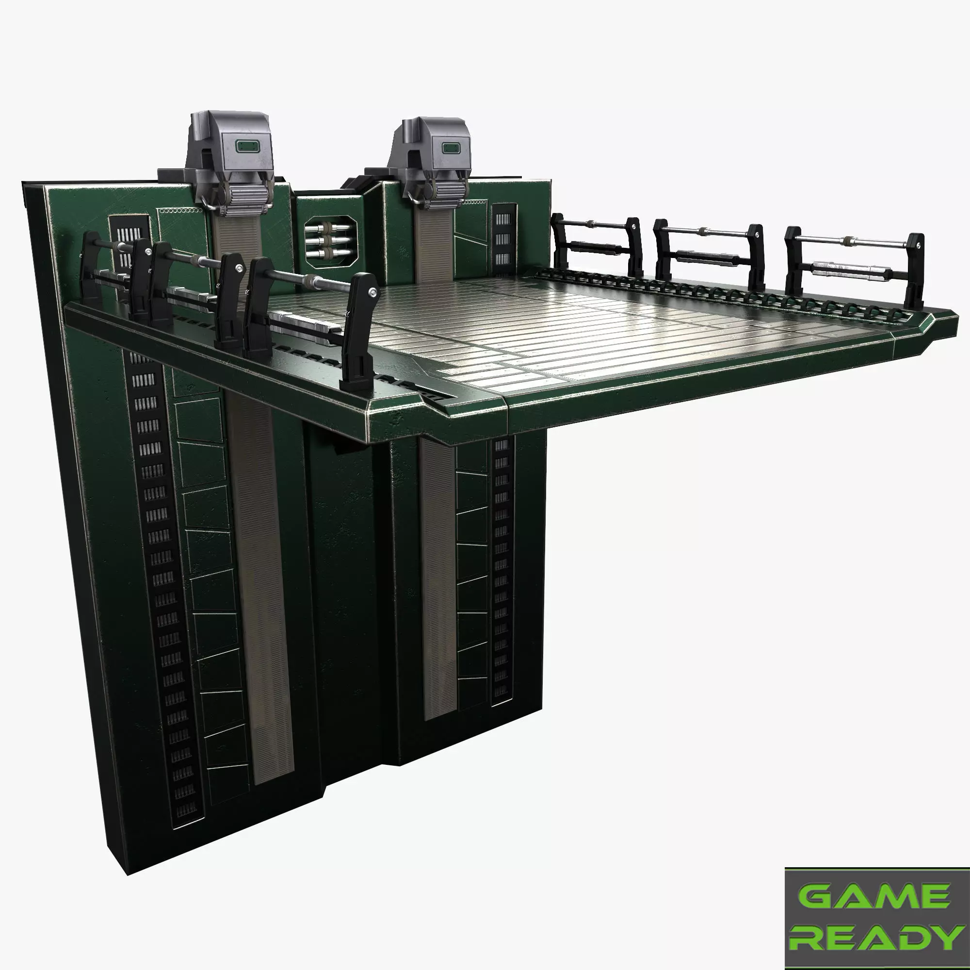 Sci fi elevator Low-poly 3D model_0