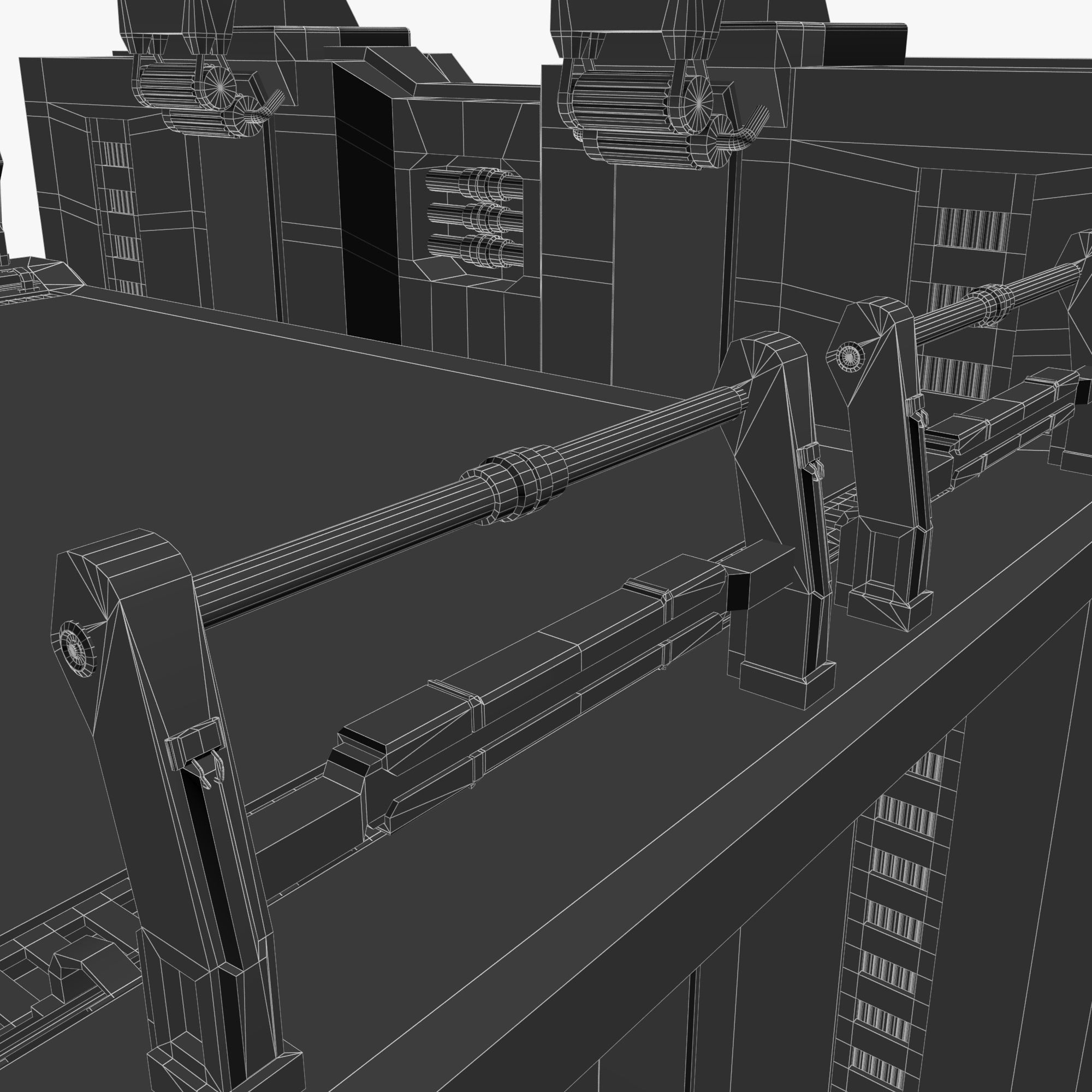 Sci fi elevator Low-poly 3D model_4