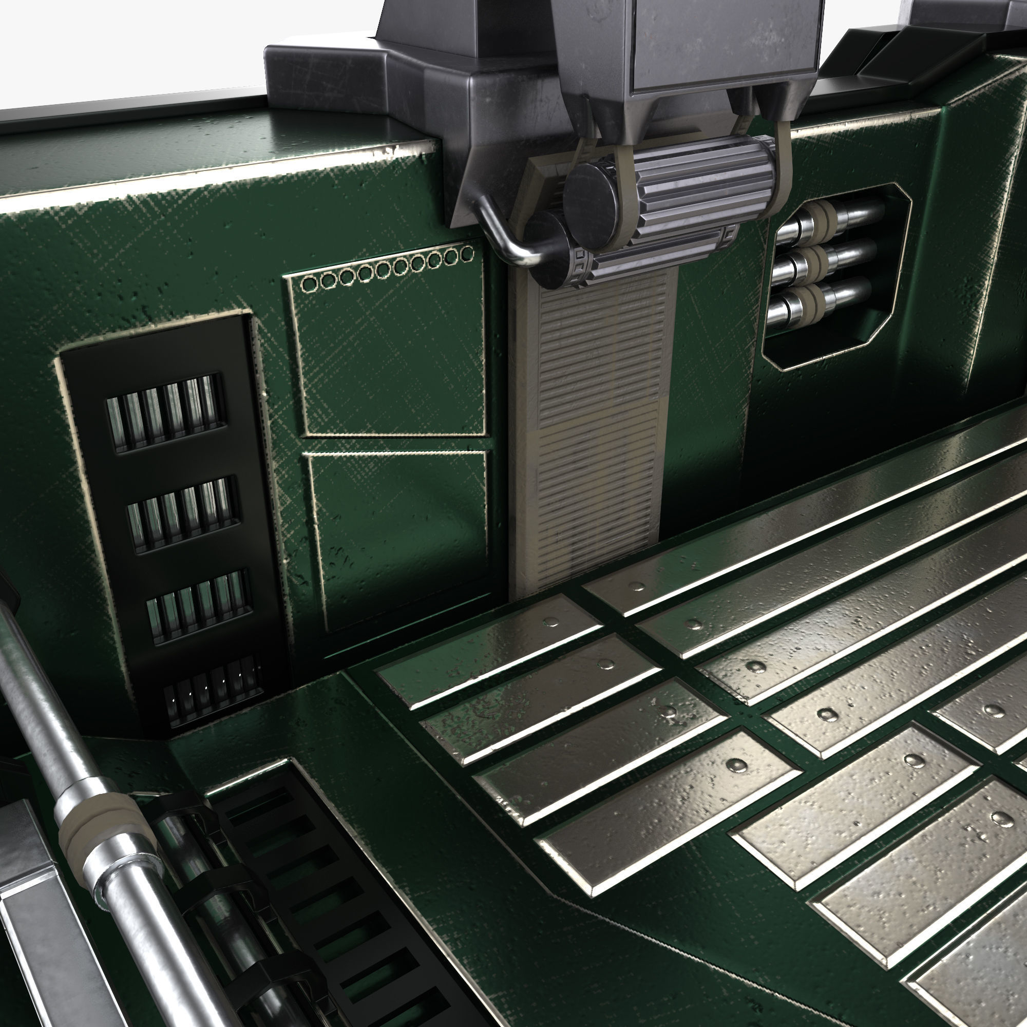 Sci fi elevator Low-poly 3D model_3