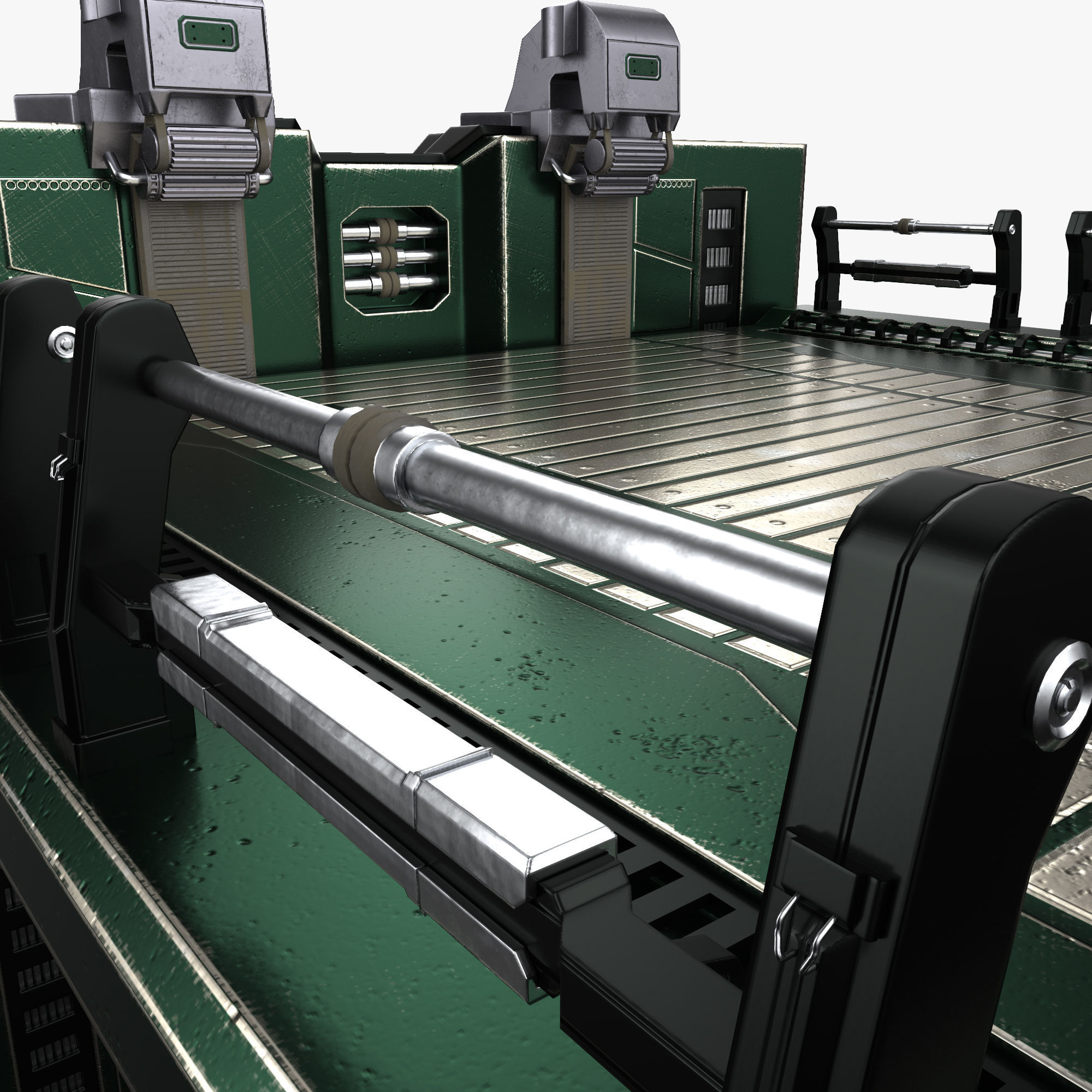 Sci fi elevator Low-poly 3D model_1