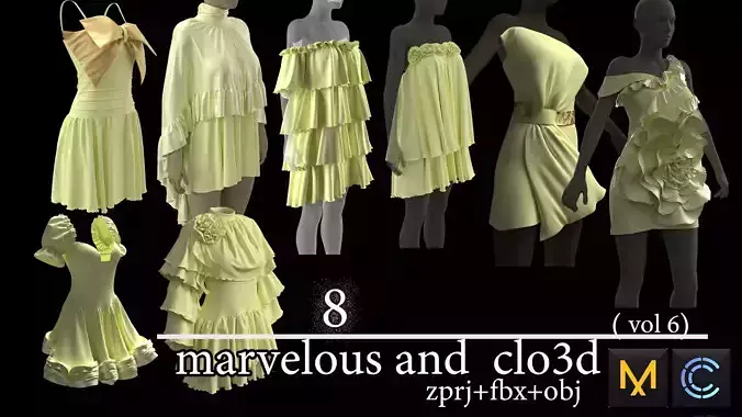 Game clothing collection at Marvelous Designer and clo3d
