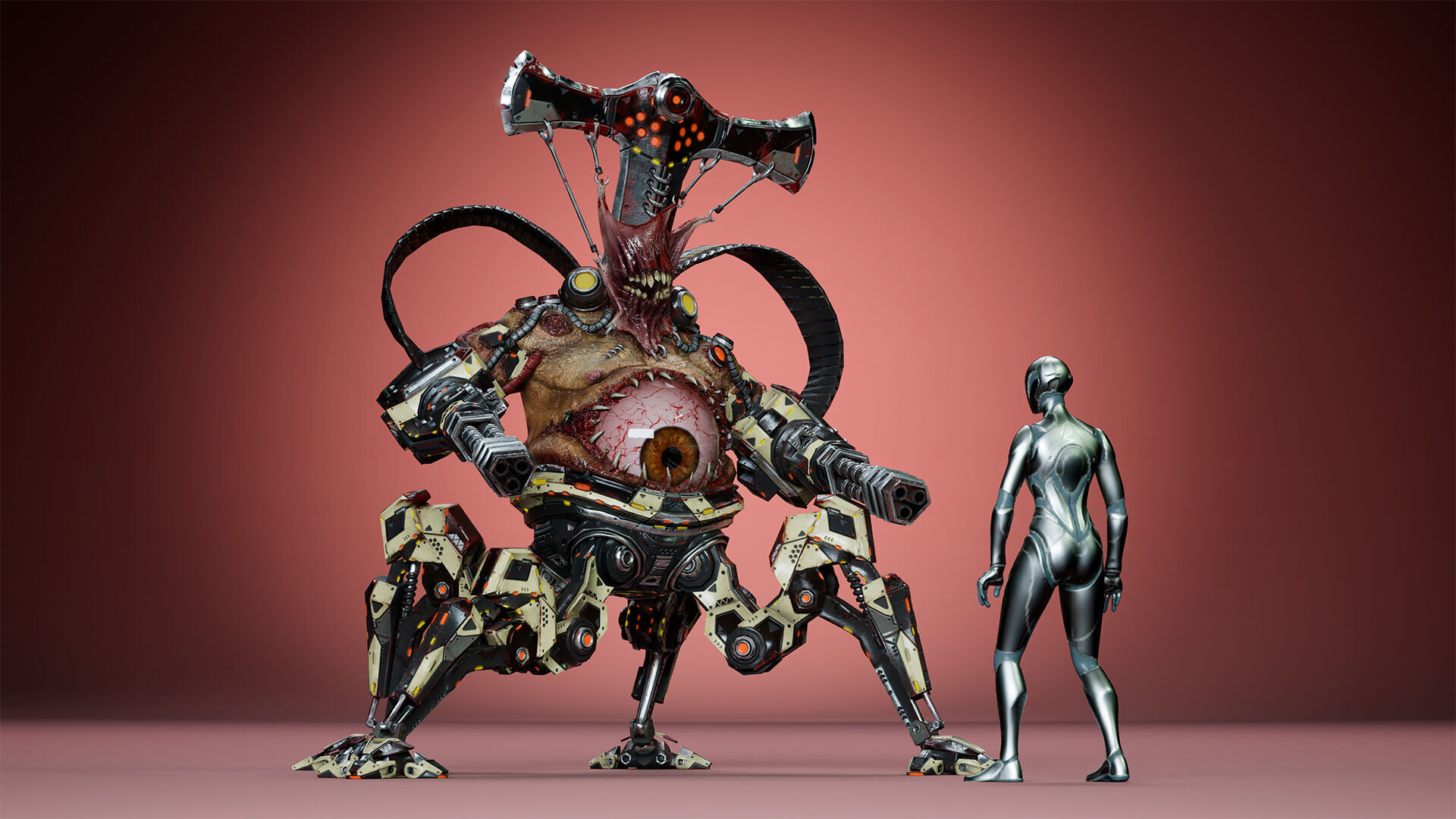 Cyborg Fatman1 Low-poly 3D model_17