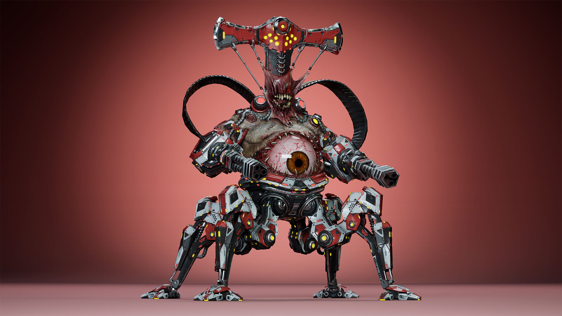Cyborg Fatman1 Low-poly 3D model_16