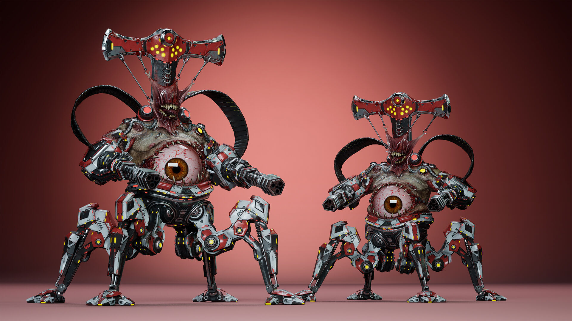 Cyborg Fatman1 Low-poly 3D model_11