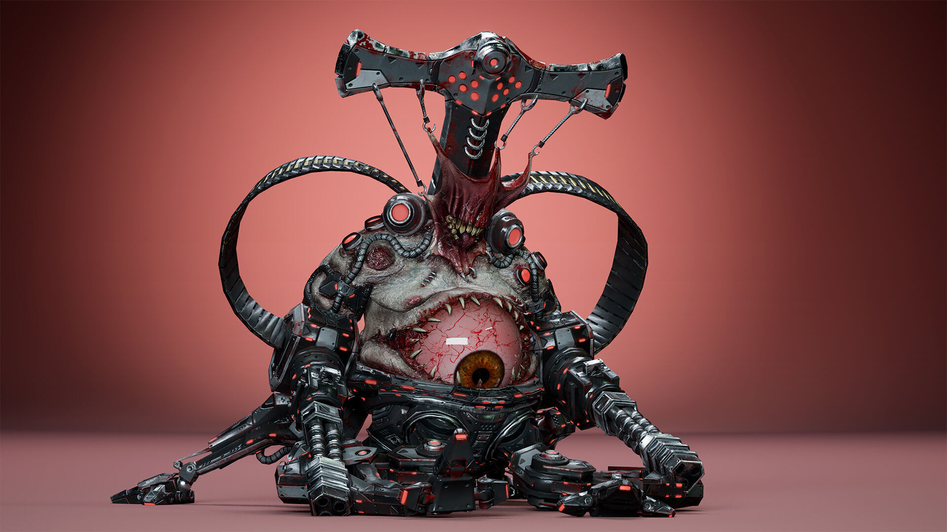 Cyborg Fatman1 Low-poly 3D model_15