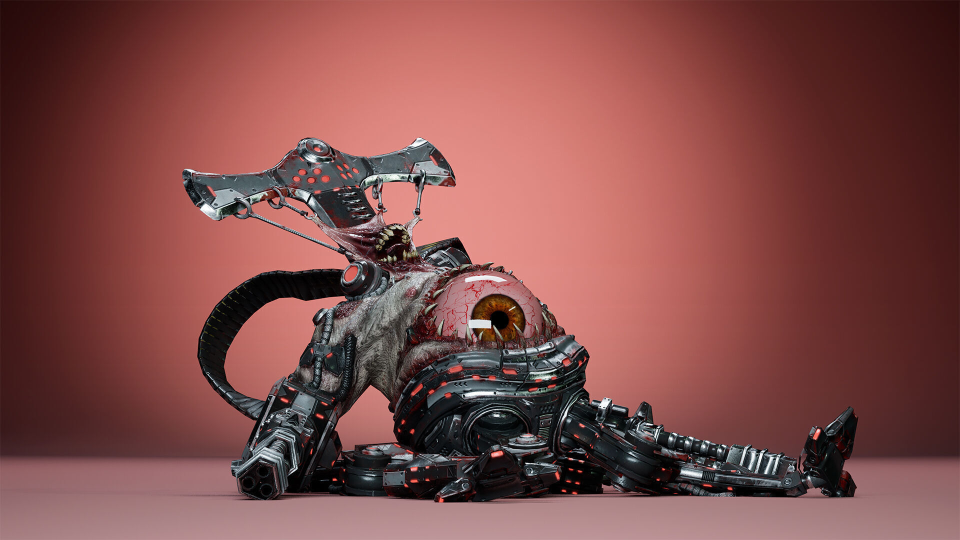 Cyborg Fatman1 Low-poly 3D model_13