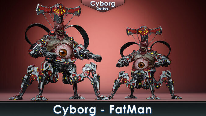 Cyborg Fatman1 Low-poly 3D model