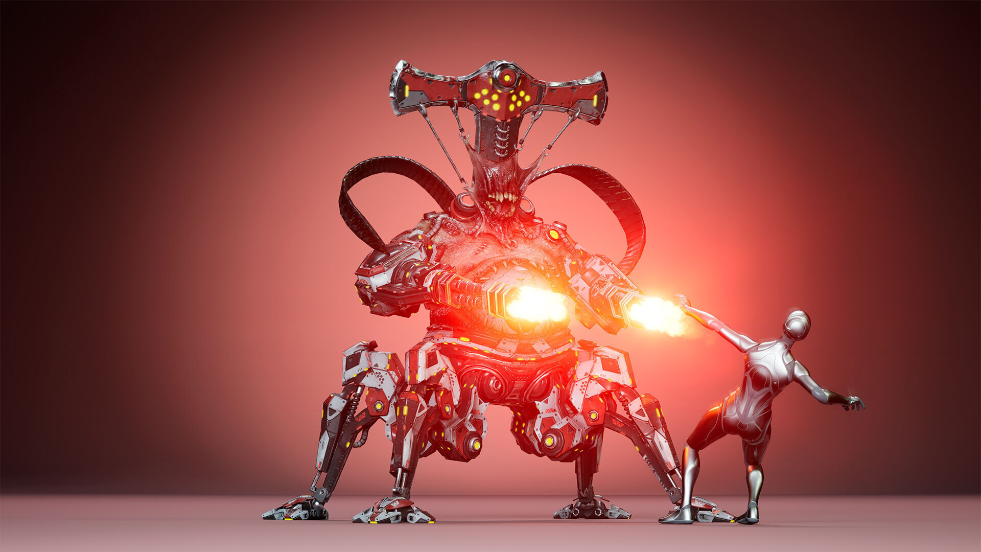 Cyborg Fatman1 Low-poly 3D model_10