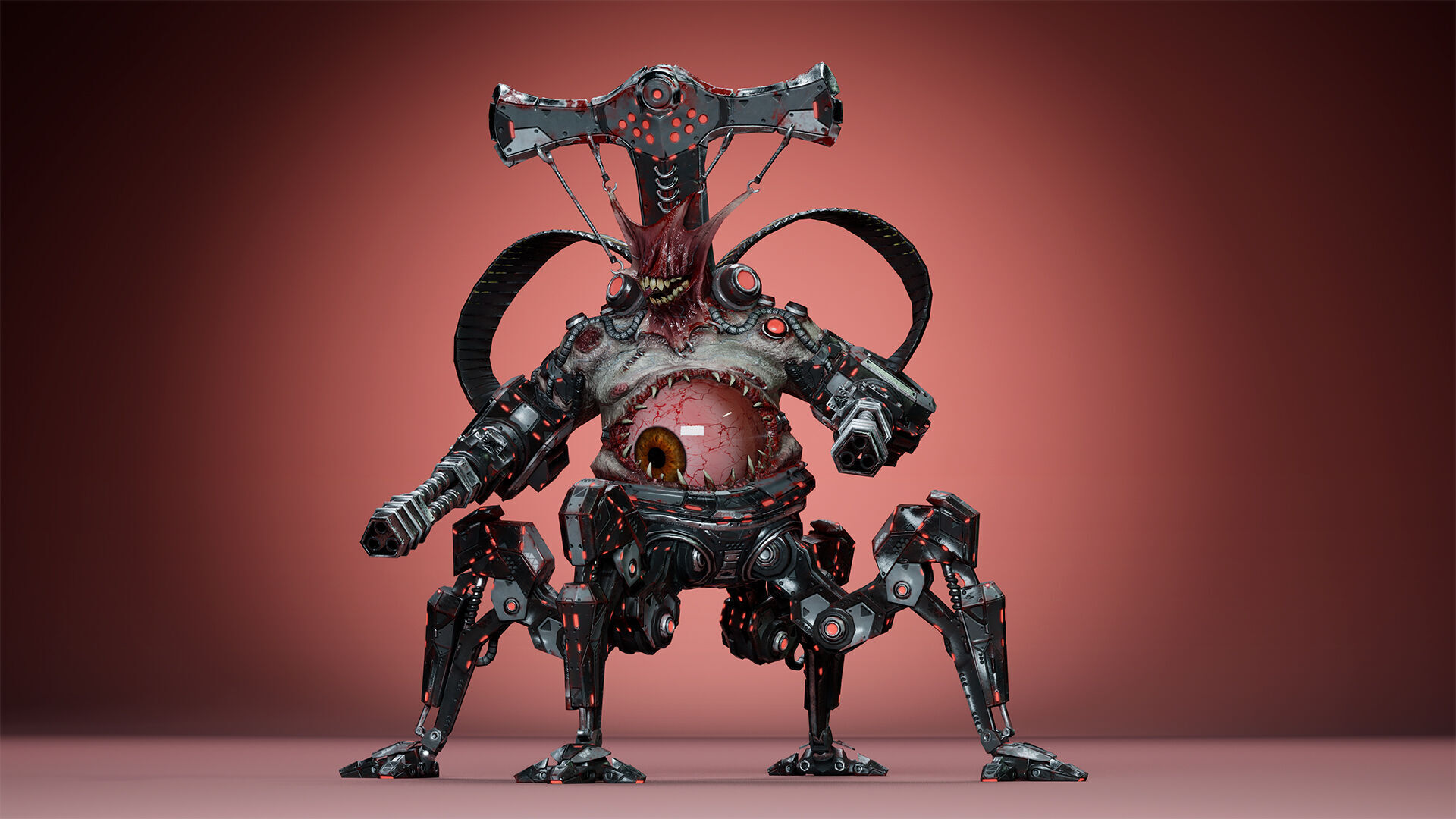 Cyborg Fatman1 Low-poly 3D model_14