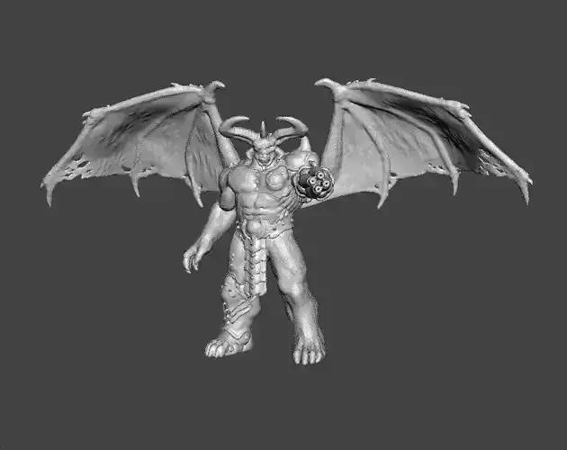 WINGED CYBER TYRANT DEMON MODEL FIGURE FANTASY SCIFI GAMES RPG