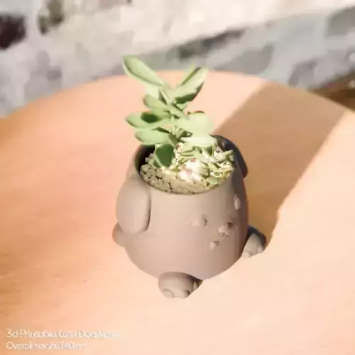 3d Printable cute dog vase