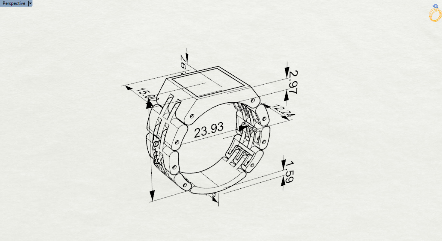 gemstone man rolex ring ror0053 3D print model_22