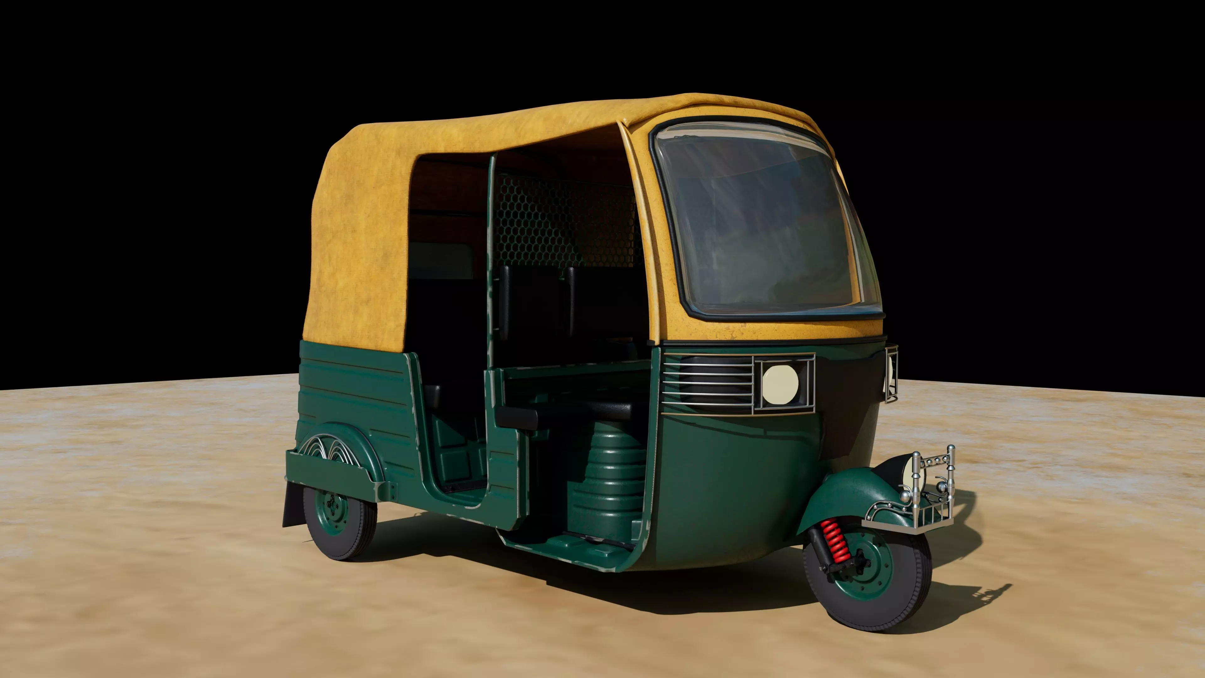 CNG Auto RIckshaw Tukttuk Texture and 3D model
