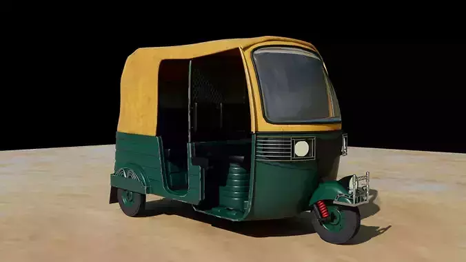 CNG Auto RIckshaw Tukttuk Texture and  3D model