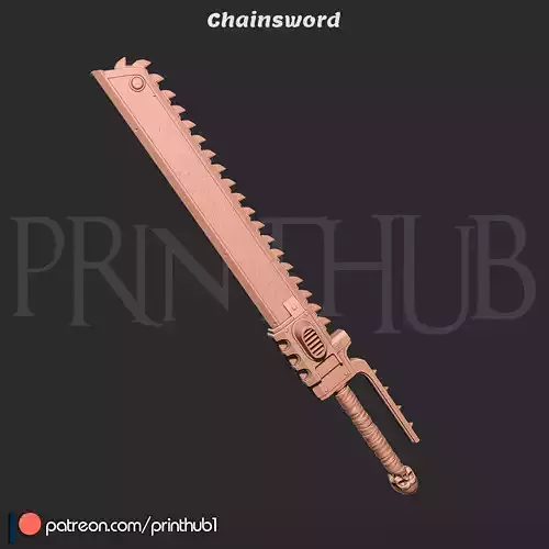 Chainsword from space marine 2 for cosplay stl 3D print model