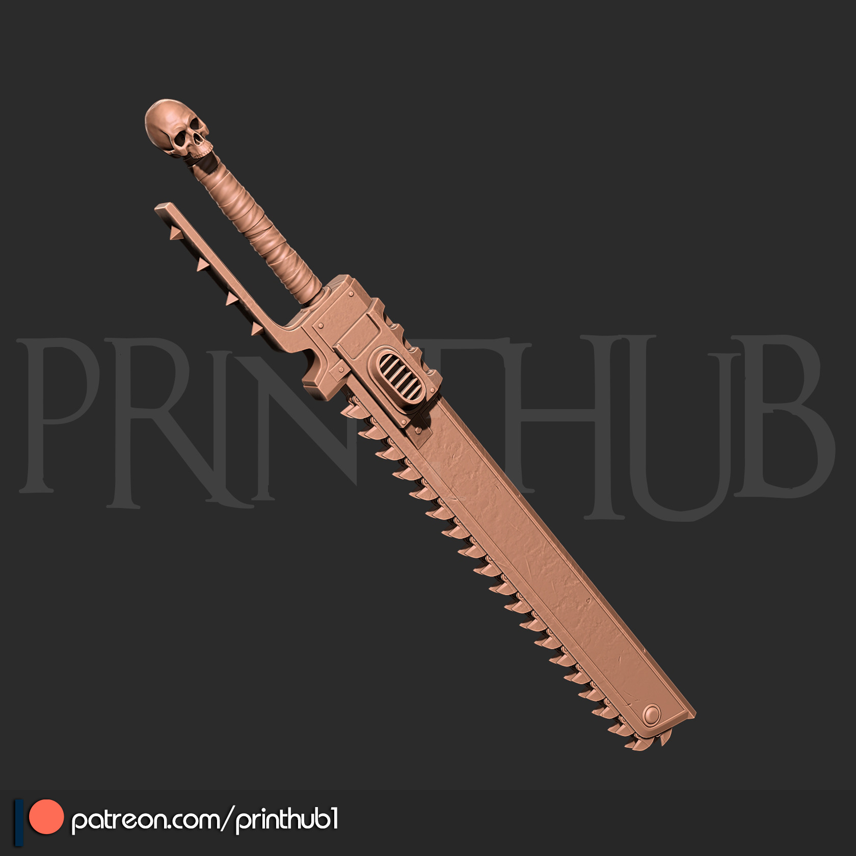 Chainsword from space marine 2 for cosplay stl 3D print model_5
