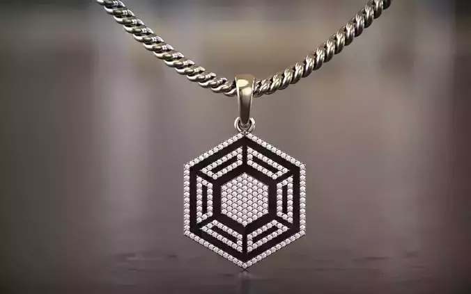 HexaLuxe - Celestial Prism Diamond Pendant 