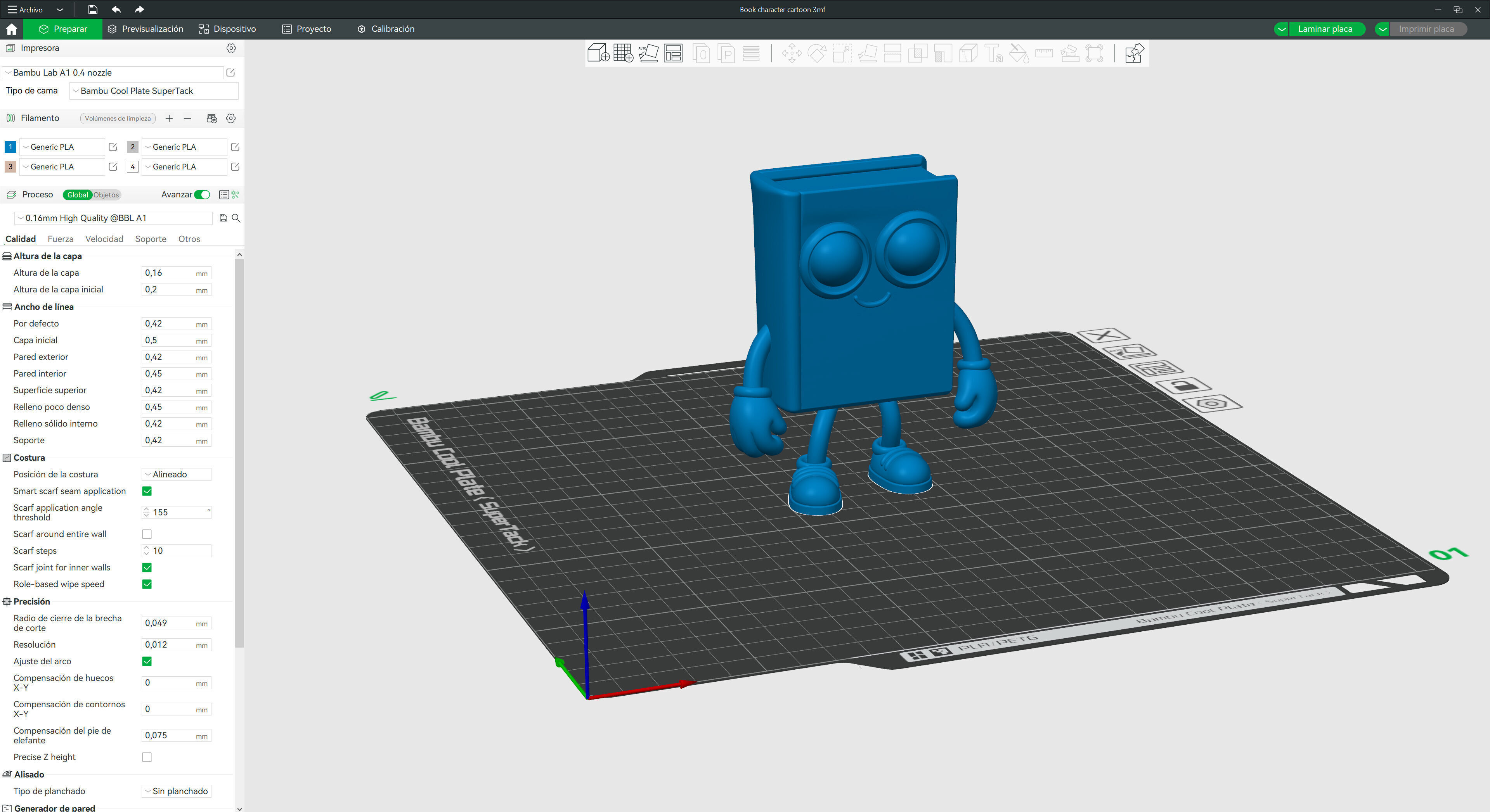 Book character cartoon 3D print model_10