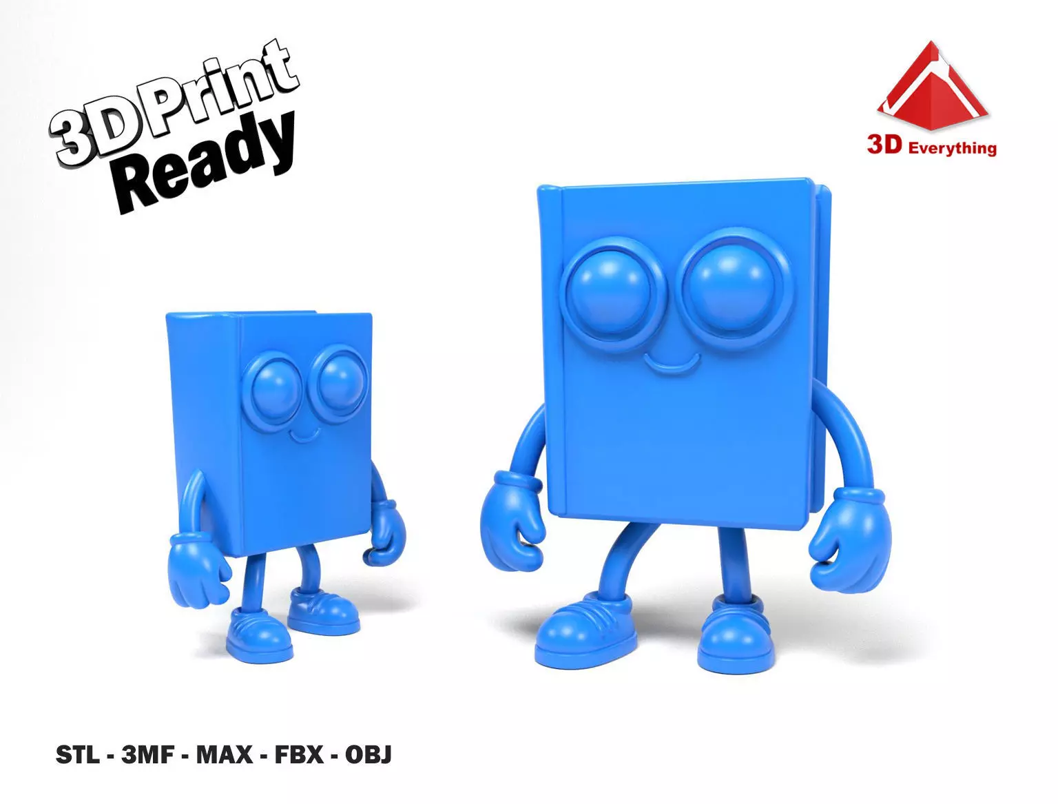 Book character cartoon 3D print model_0