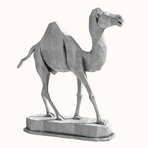 Camel Statue Low Poly 3D print model