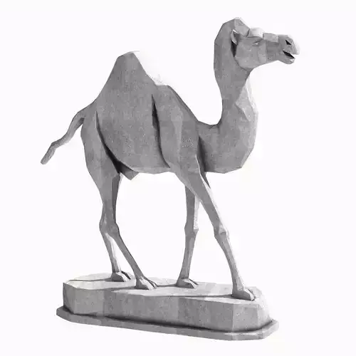 Camel Statue Low Poly