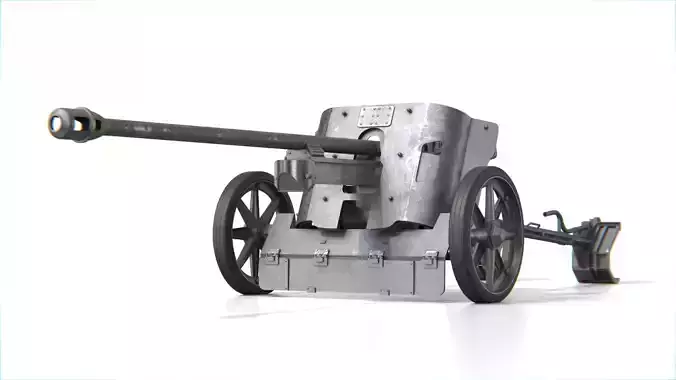 5cm Pak 38 Anti-Tank Gun 3D model