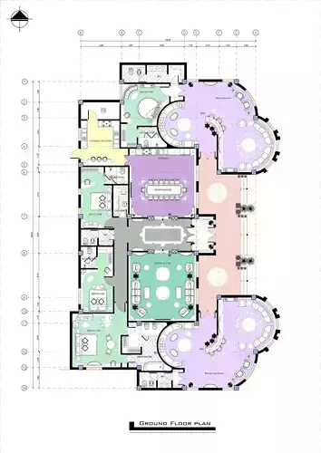 Classic Luxury Villa Plan  430 sqm 4 Bedrooms  2 Guest Salons 