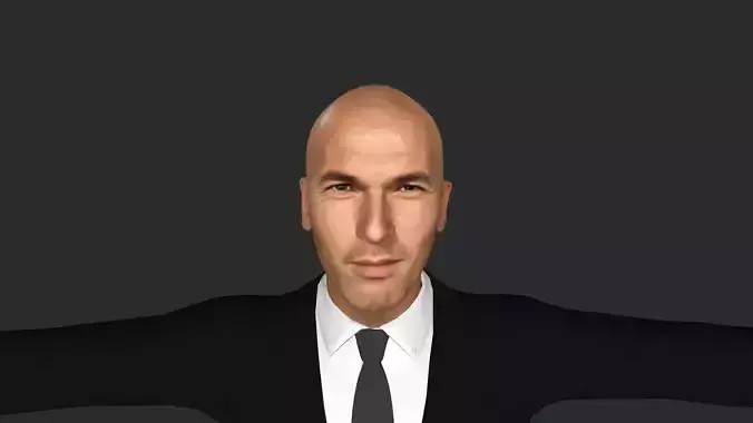 Zinedine Zidane Hyper Realistic Full Body  Rigged 3D Character